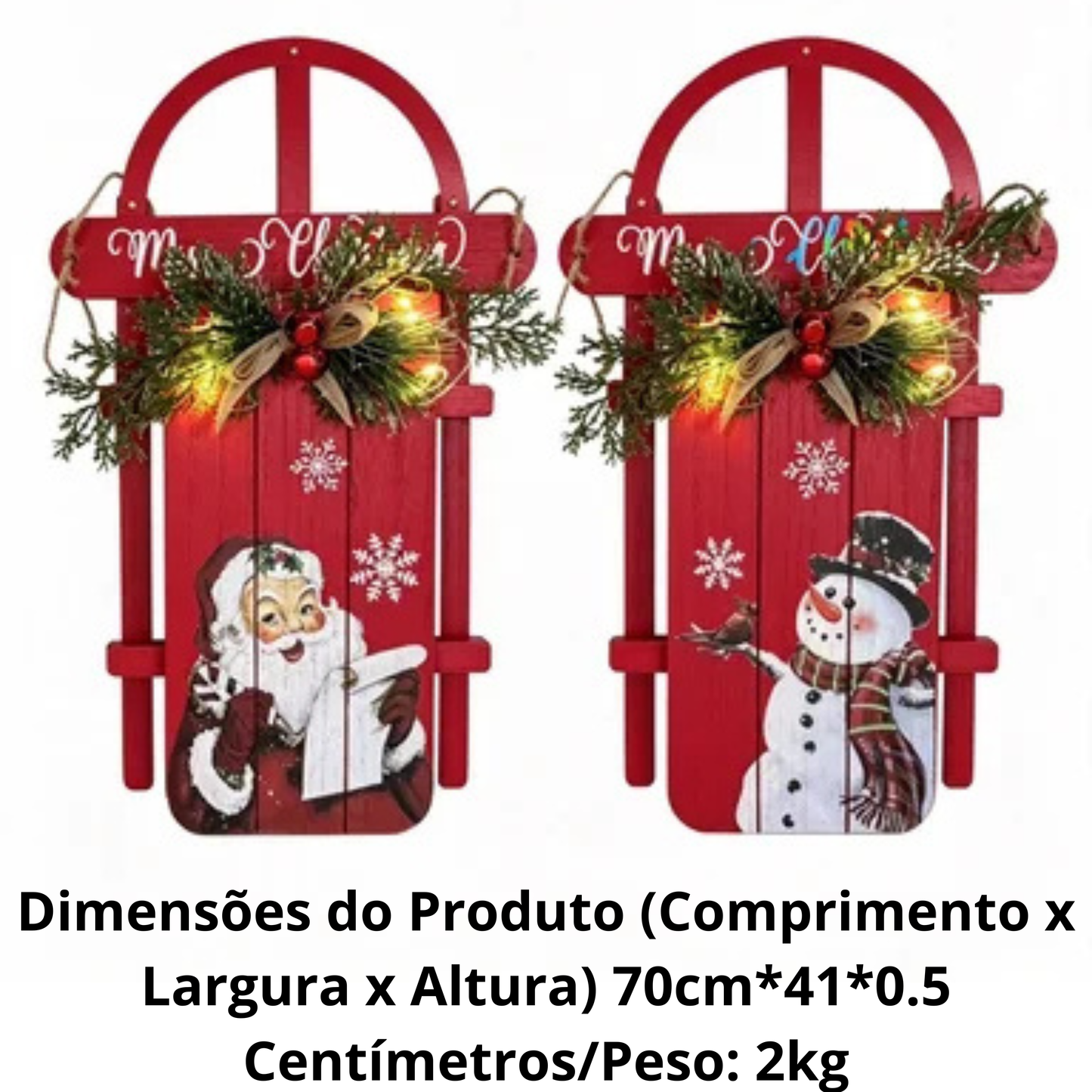 Decoração de Parede em Forma de Trenó Natalino (em Madeira) Enfeite de Madeira Árvore