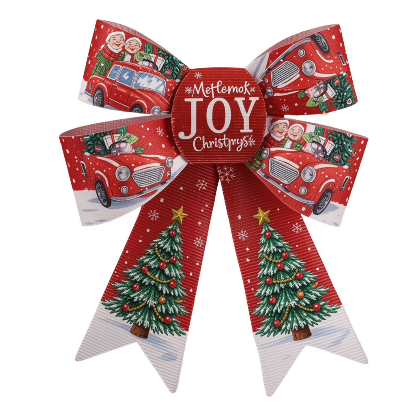 Enfeite Árvore Natal Laço Vermelho Decorado 2 Peças 17cm*14cm Laço grande de Natal