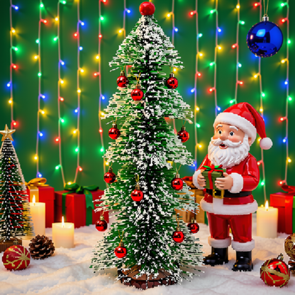 Mini Árvore De Natal Flocos Neve Pinheiro Enfeite Mesa 33cm*12cm Mini Pinheiro de Natal