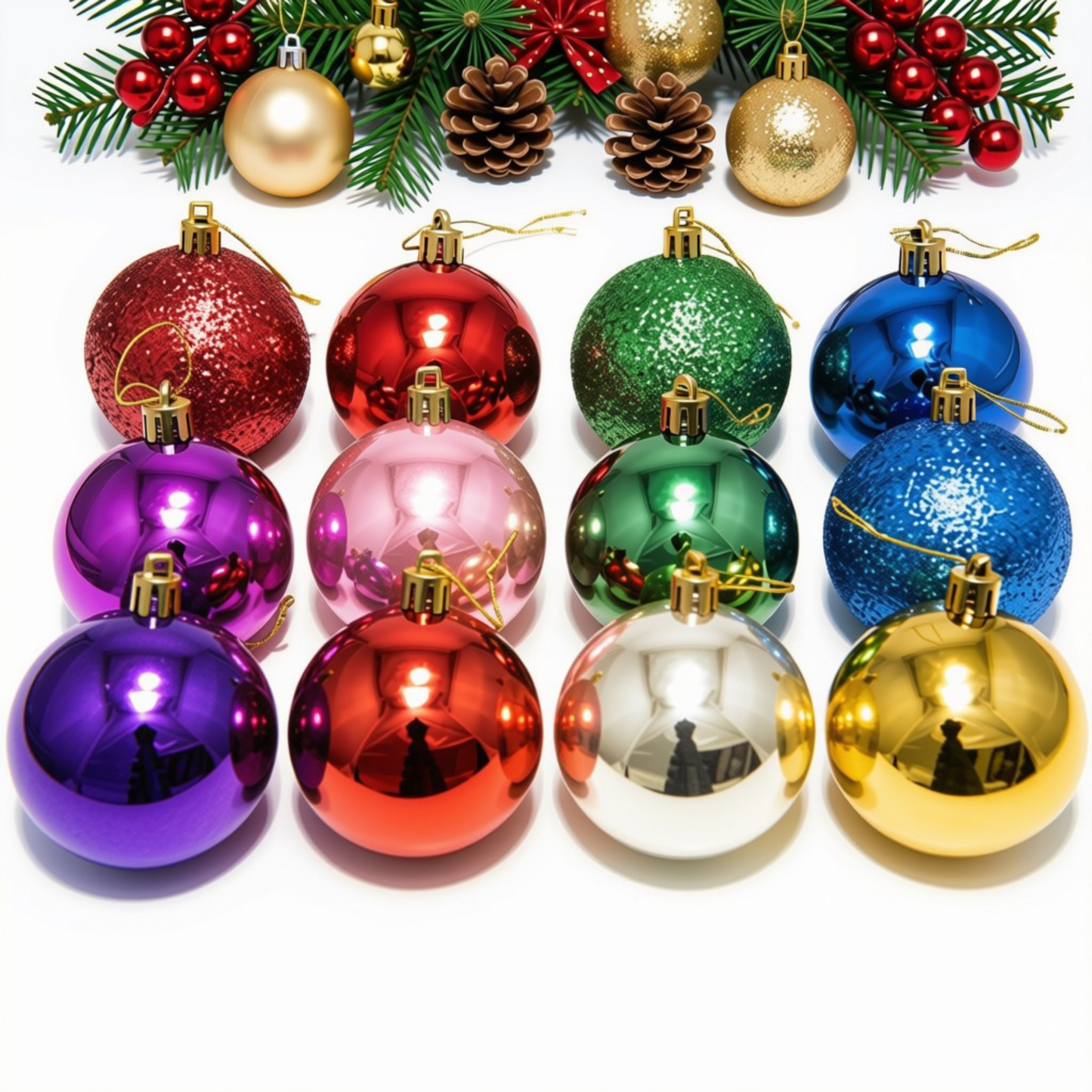 Kit 12 Bolas Douradas Enfeite Natalino Árvore Natal 50mm Bola Dourada para Árvore