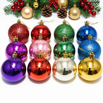Kit 12 Bolas Douradas Enfeite Natalino Árvore Natal 50mm Bola Dourada para Árvore