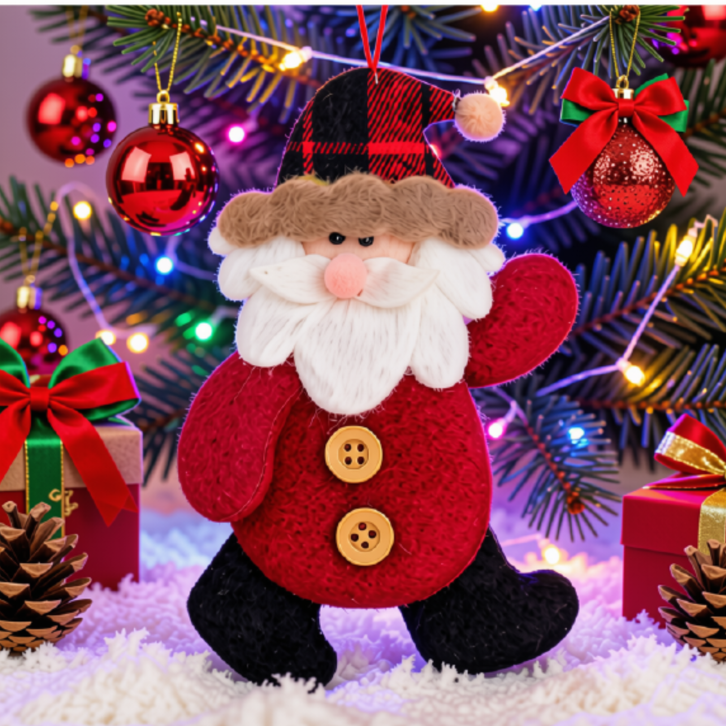 Enfeite Árvore de Natal 1 Peça Pendente Papai Noel 14,5cm Papai Noel Vitrine Natal
