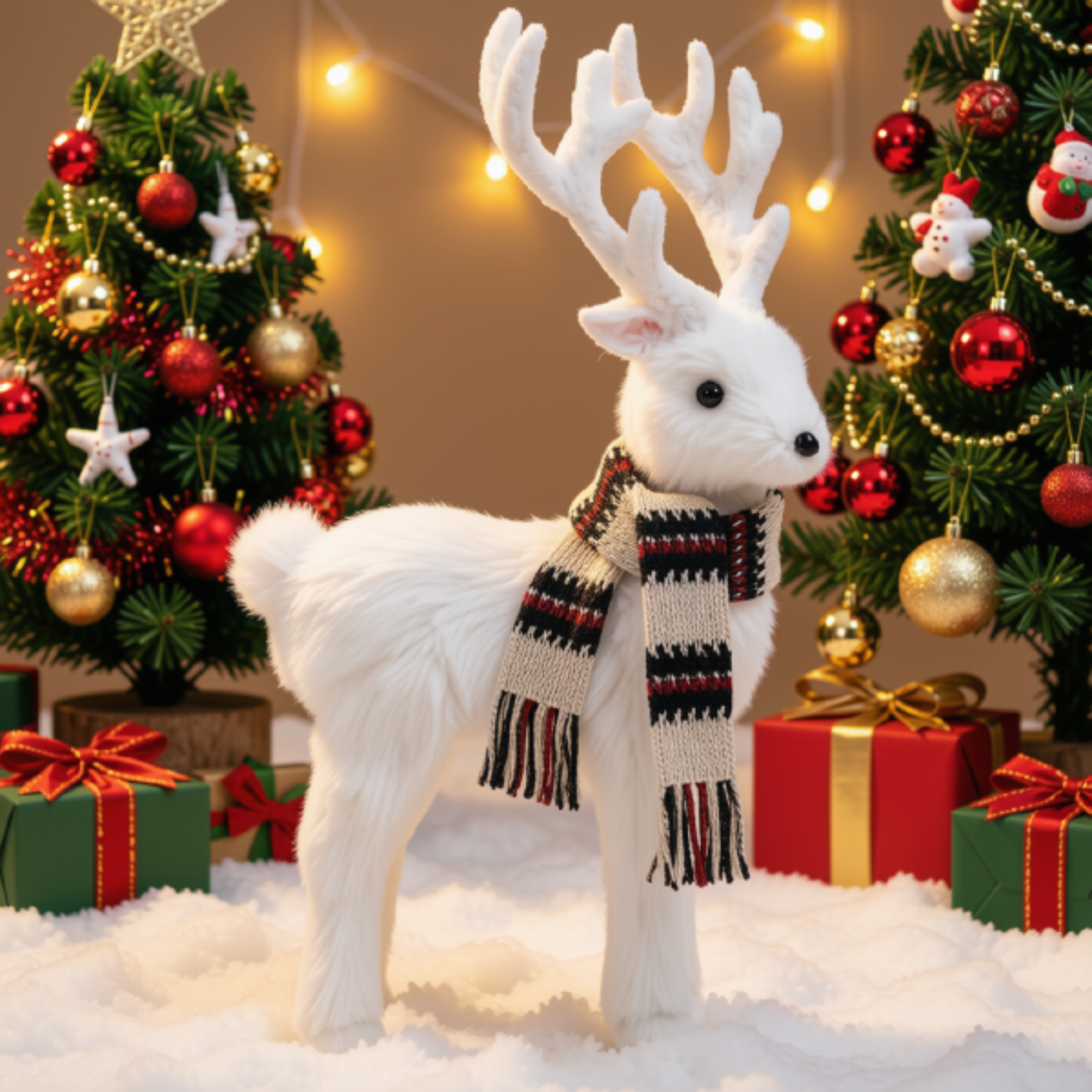 Boneco Natal Enfeite Natalino Rena Felpuda 28cm Rena Felpuda Enfeite Natalino