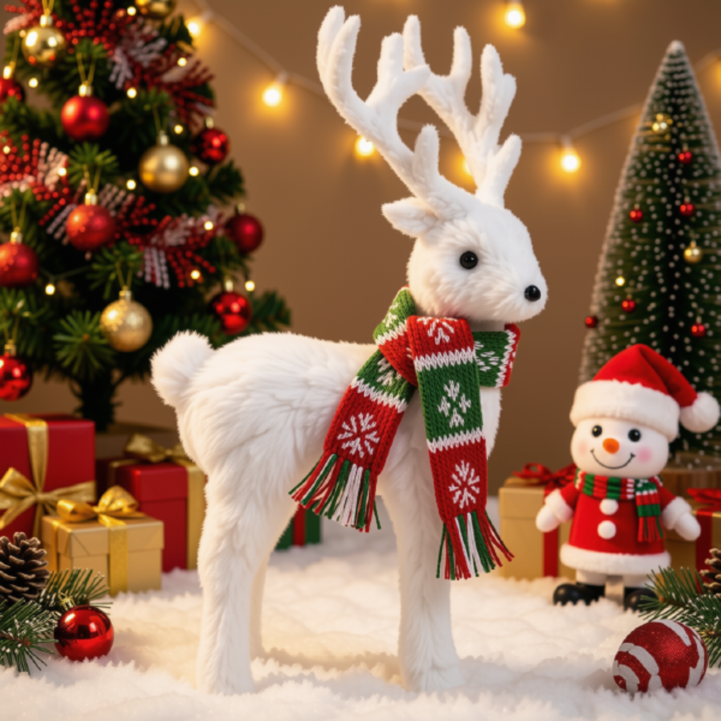 Boneco Natal Enfeite Natalino Rena Felpuda 28cm Rena Felpuda Enfeite Natalino
