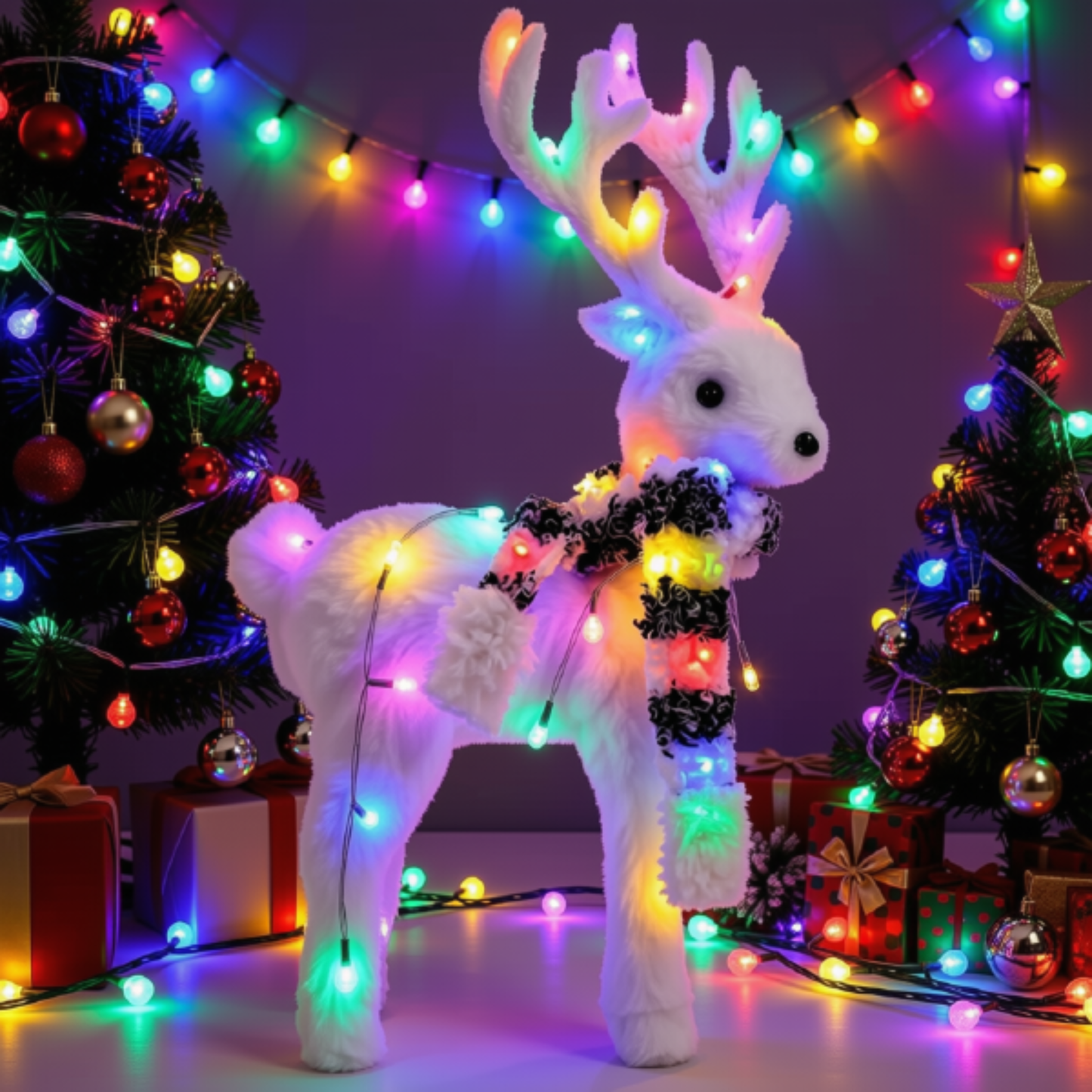 Boneco Natal Enfeite Natalino Rena Felpuda 28cm Rena Felpuda Enfeite Natalino