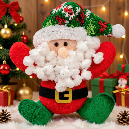 Enfeite Árvore Natal Pendente Papai Noel Xadrez 1 Peça 16cm Ornamento Papai Noel Natalino