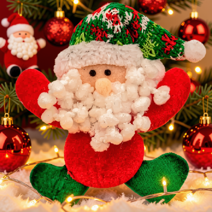 Enfeite Árvore Natal Pendente Papai Noel Xadrez 1 Peça 16cm Ornamento Papai Noel Natalino