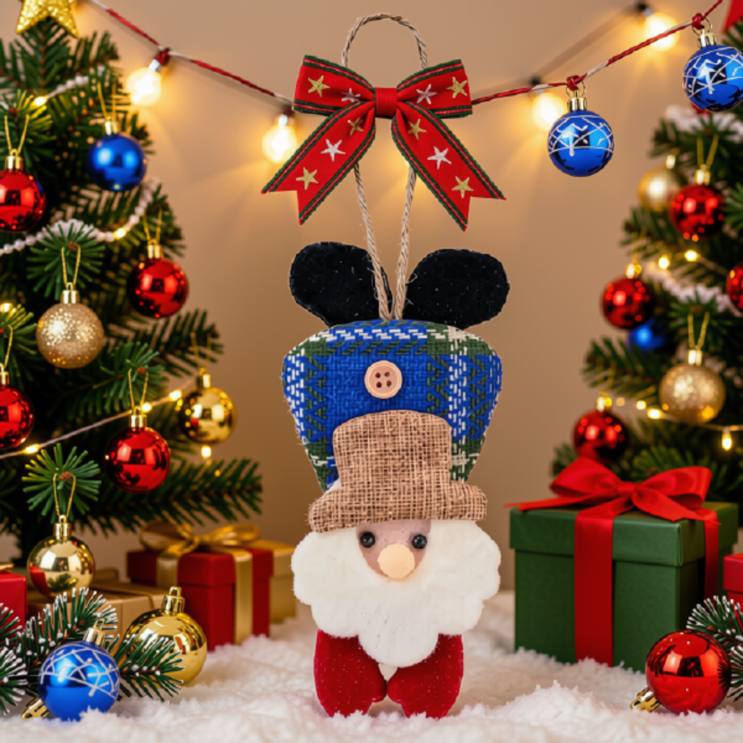 Enfeite Árvore Natal Pendente Papai Noel 1 Peça 19,5cm Pingente Enfeite Papai Noel