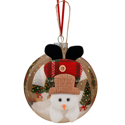 Kit 1 Peça Enfeite Árvore Natal Pendente Boneco de Neve 17cm Ornamento Boneco Neve