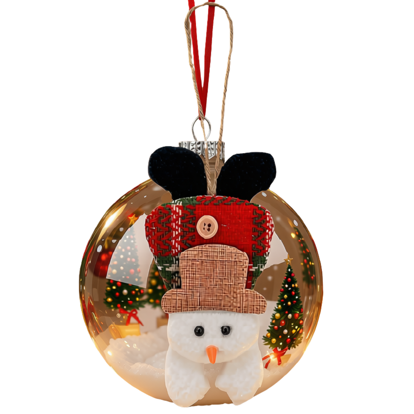 Kit 1 Peça Enfeite Árvore Natal Pendente Boneco de Neve 17cm Ornamento Boneco Neve