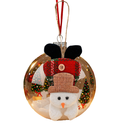 Kit 1 Peça Enfeite Árvore Natal Pendente Boneco de Neve 17cm Ornamento Boneco Neve