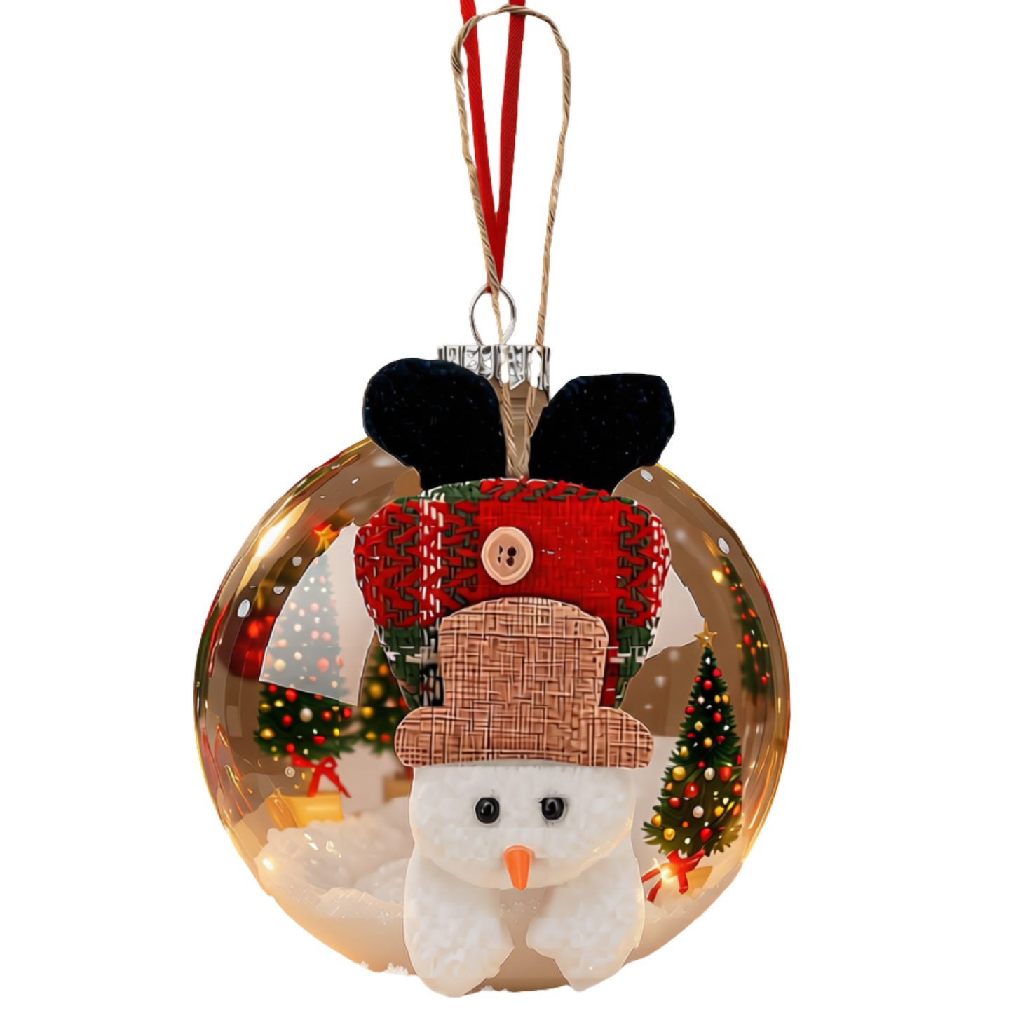 Kit 1 Peça Enfeite Árvore Natal Pendente Boneco de Neve 17cm Ornamento Boneco Neve