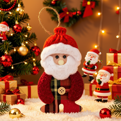 Kit 1 Peças Enfeite Árvore Natal Pendente Papai Noel Boneco de Neve 14cm Ornamento