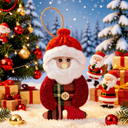 Kit 1 Peças Enfeite Árvore Natal Pendente Papai Noel Boneco de Neve 14cm Ornamento