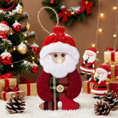 Kit 1 Peças Enfeite Árvore Natal Pendente Papai Noel Boneco de Neve 14cm Ornamento