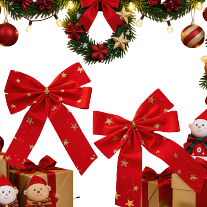 Kit 6 Lacinhos Enfeite Árvore Natal Laços Vermelhos 13cm Laços Vermelhos Árvore de Natal