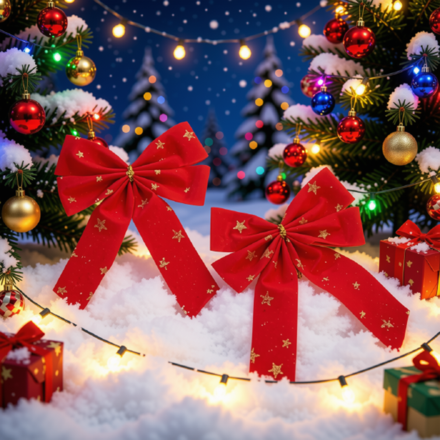 Kit 6 Lacinhos Enfeite Árvore Natal Laços Vermelhos 13cm Laços Vermelhos Árvore de Natal