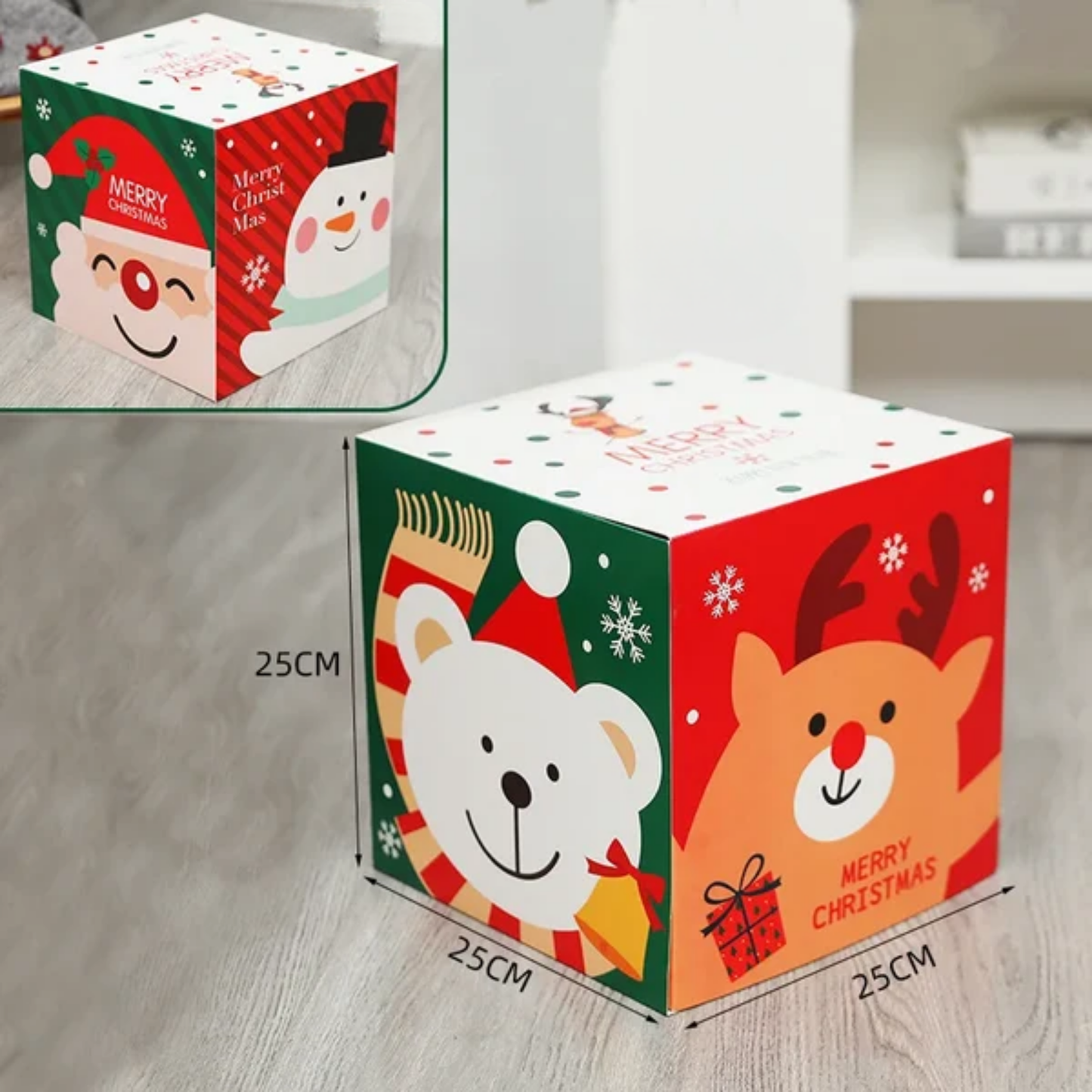 Caixas Natal Lindas 3 Caixas de Presente de Natal com Tampa e Caixas de Natal