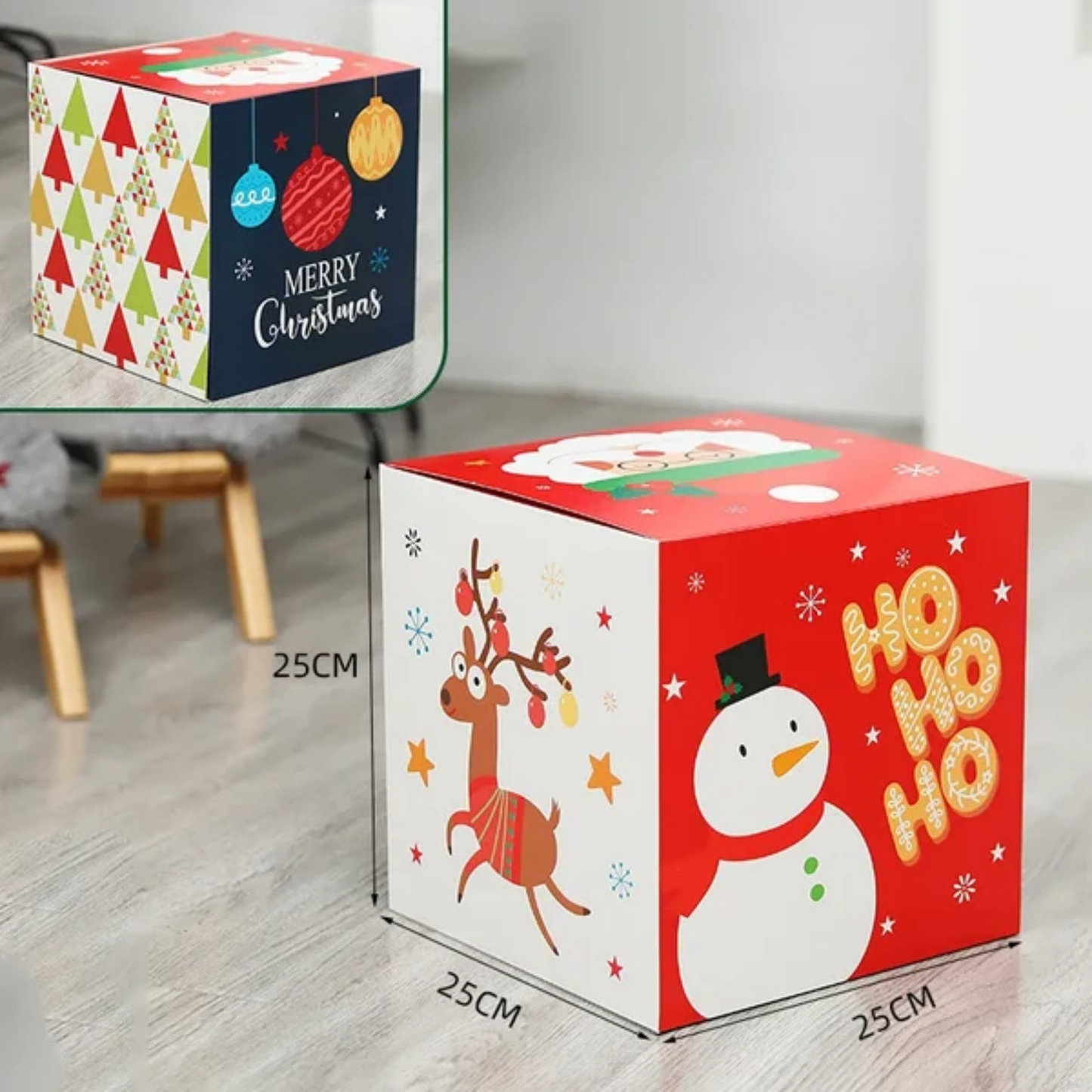 Caixas Natal Lindas 3 Caixas de Presente de Natal com Tampa e Caixas de Natal