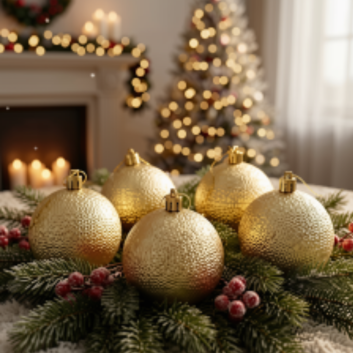 Bola de Natal Dourado Kit 12 Bolas Natalinas Enfeite Árvore de Natal 6cm*6cm Dourado