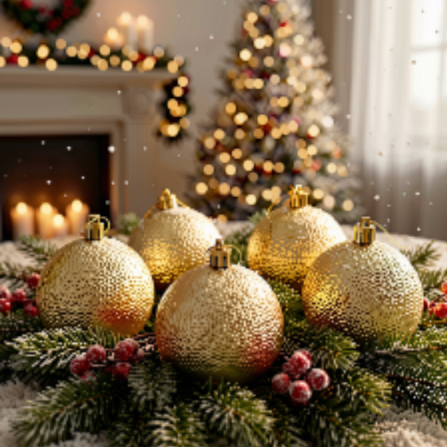 Bola de Natal Dourado Kit 12 Bolas Natalinas Enfeite Árvore de Natal 6cm*6cm Dourado