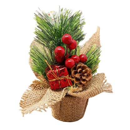 Vaso Arranjo Cereja Pinha Artificial Vaso Arranjo Cereja Pinha Artificial Vaso Enfeite Natal