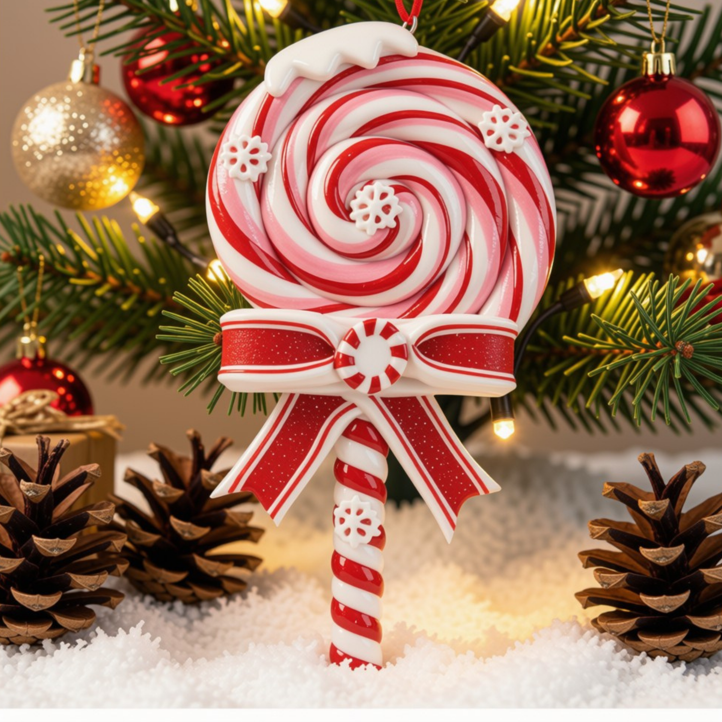 Pirulito Natalino Decorativo 1 peça de Decoração Gigante de Pirulito de Natal de 13cm*7cm