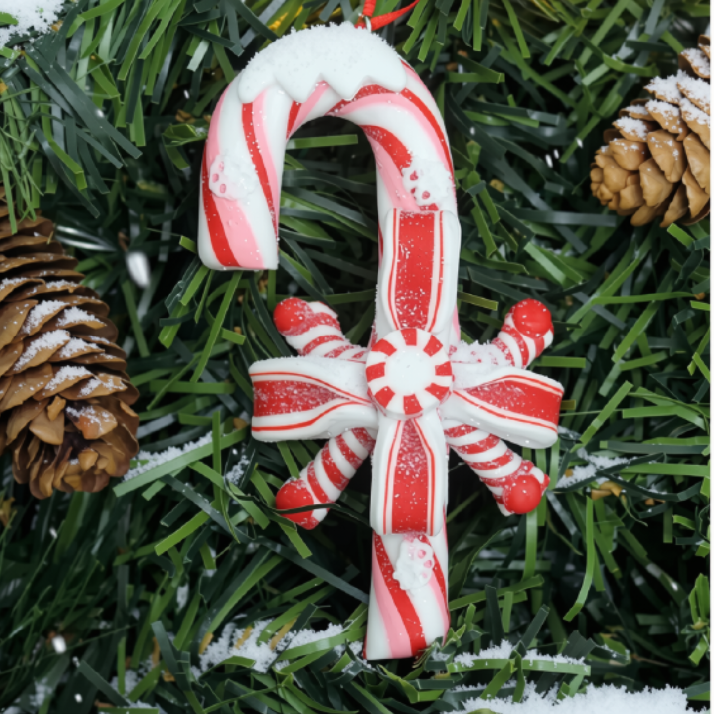 Bengala de Natal Decorativa Kit 1 Enfeite Pendente para Árvore de Natal Doce Bengala 12cm