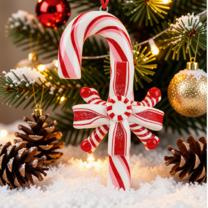 Bengala de Natal Decorativa Kit 1 Enfeite Pendente para Árvore de Natal Doce Bengala 12cm