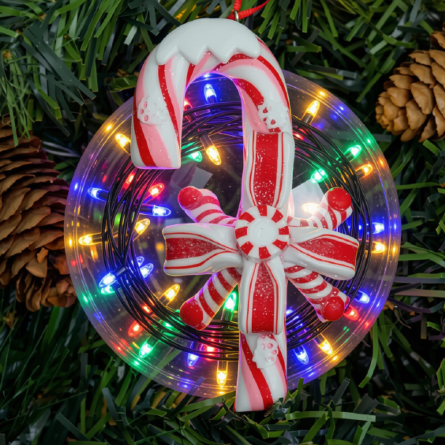 Bengala de Natal Decorativa Kit 1 Enfeite Pendente para Árvore de Natal Doce Bengala 12cm