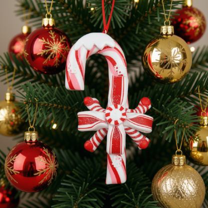 Bengala de Natal Decorativa Kit 1 Enfeite Pendente para Árvore de Natal Doce Bengala 12cm