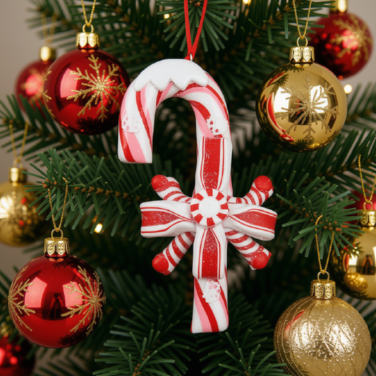 Bengala de Natal Decorativa Kit 1 Enfeite Pendente para Árvore de Natal Doce Bengala 12cm