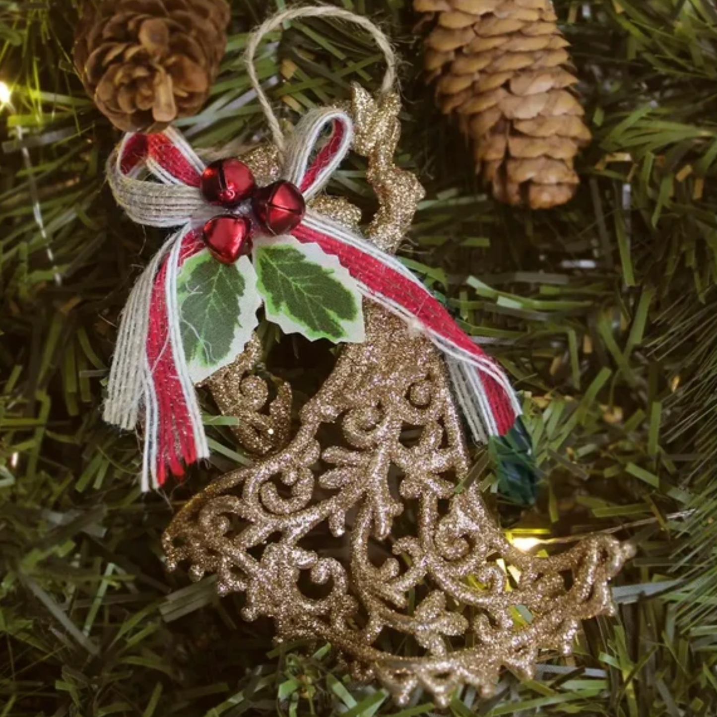 Enfeite Anjo Dourado Enfeite Pendente Árvore Natal Anjo Dourado 12,5cm*10cm