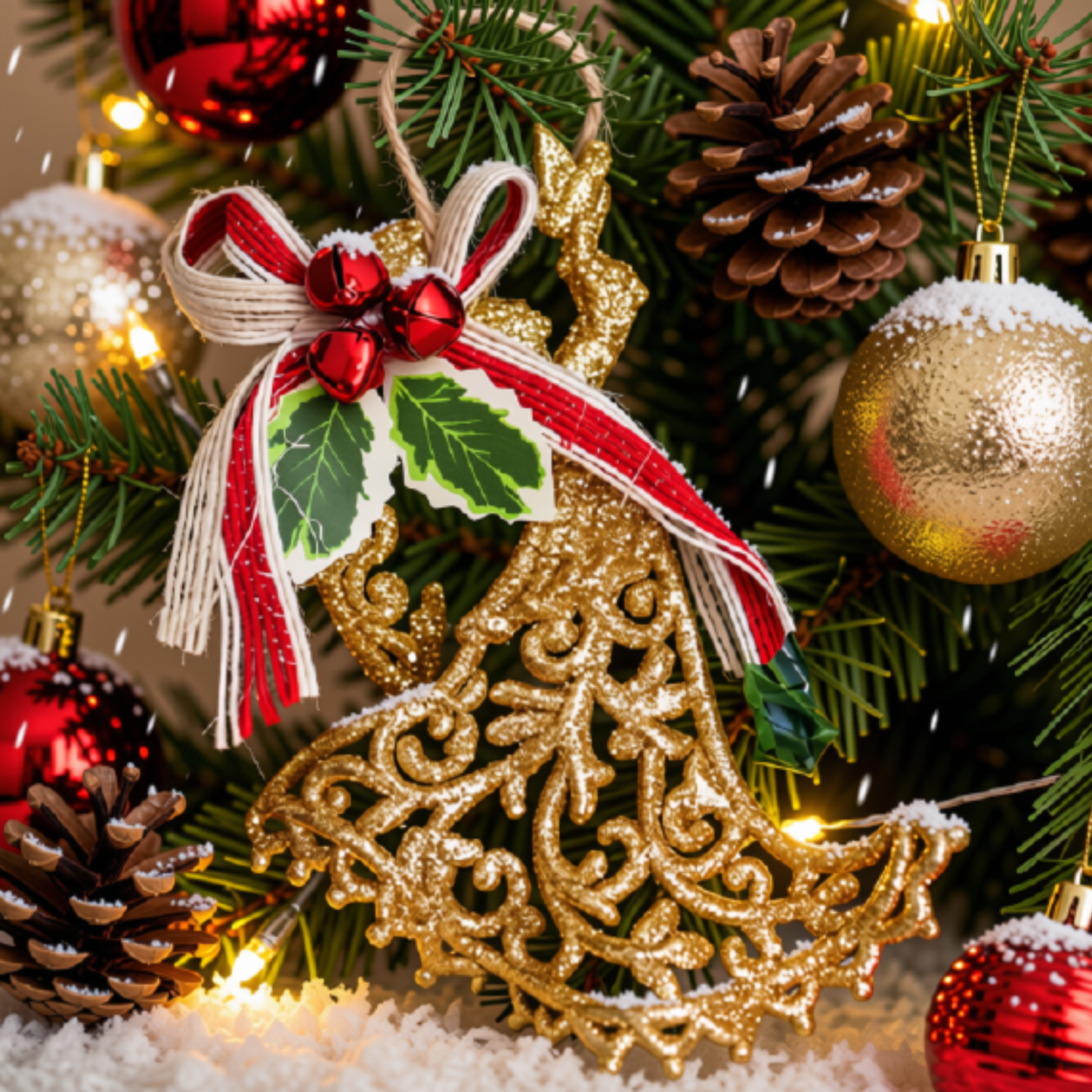 Enfeite Anjo Dourado Enfeite Pendente Árvore Natal Anjo Dourado 12,5cm*10cm