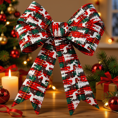 Laço Enfeite Árvore Natal Kit 1 Enfeites Árvore Natal Laço Decorado Figuras Natalinas 28.5cm