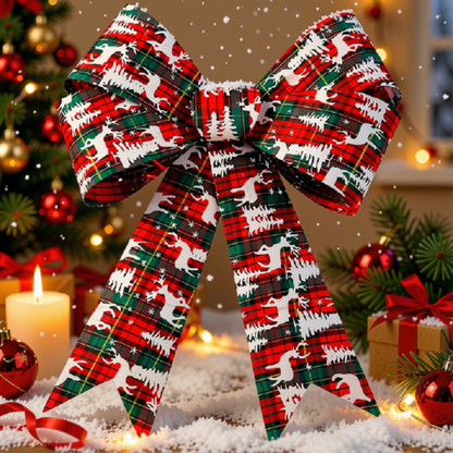 Laço Enfeite Árvore Natal Kit 1 Enfeites Árvore Natal Laço Decorado Figuras Natalinas 28.5cm