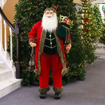 Boneco Papai Noel de Shopping Decoração 1.8 metros e Papai Noel Musical com Saxofone