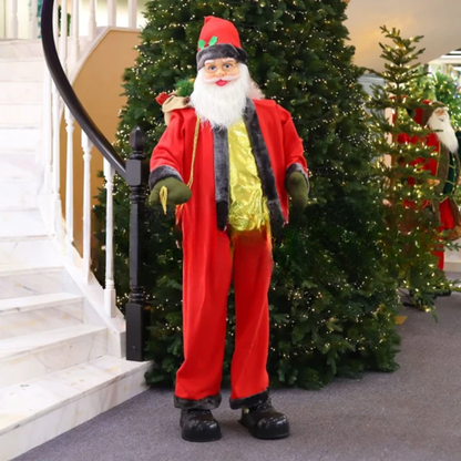Boneco Papai Noel de Shopping Decoração 1.8 metros e Papai Noel Musical com Saxofone