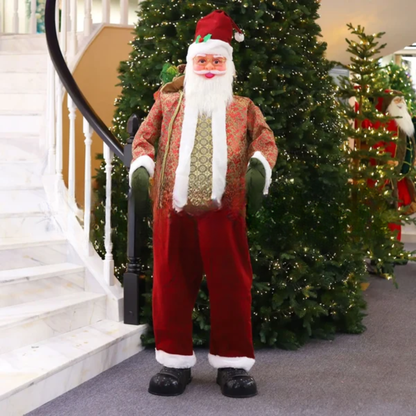 Boneco Papai Noel de Shopping Decoração 1.8 metros e Papai Noel Musical com Saxofone