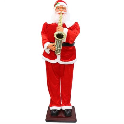 Boneco Papai Noel de Shopping Decoração 1.8 metros e Papai Noel Musical com Saxofone