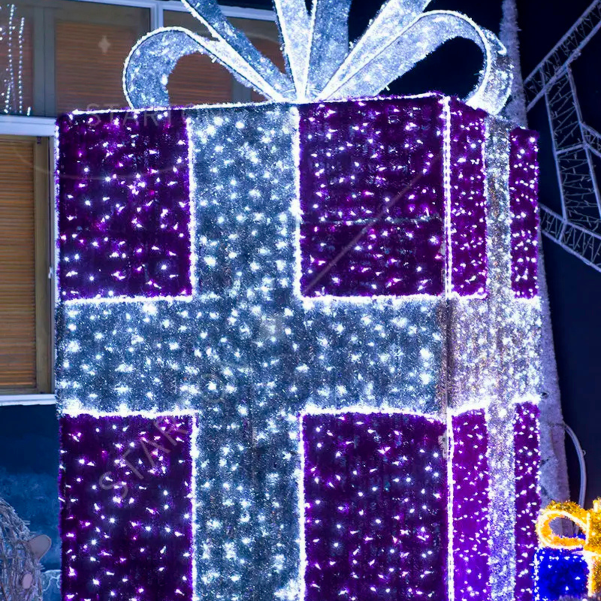 Caixa de Presente Decorativa RGB para Natal, Caixa de Presente Iluminada LED