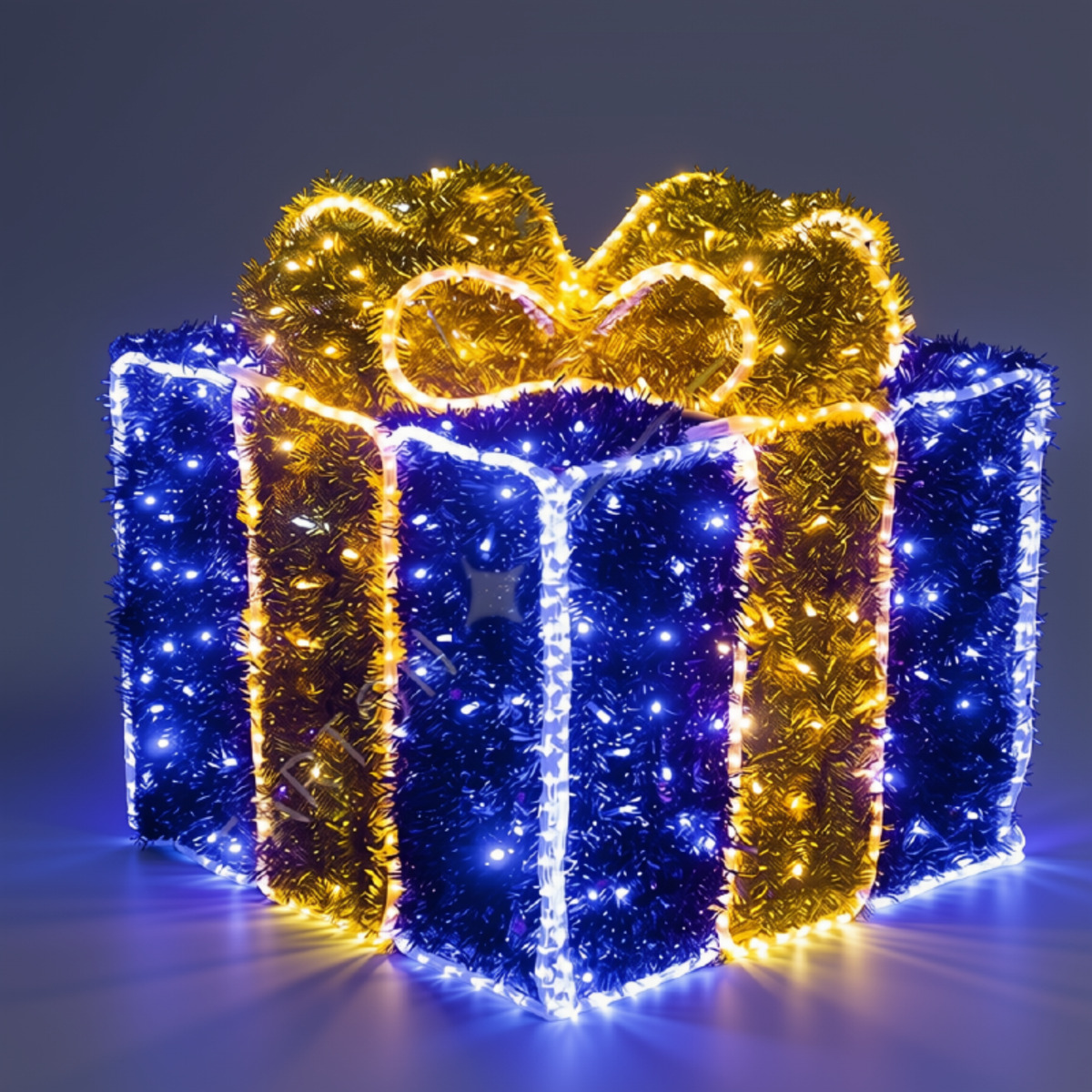 Caixa de Presente Decorativa RGB para Natal, Caixa de Presente Iluminada LED