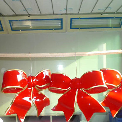 Laço Gigante Shopping 45cm*45cm45cm/Peso: 25 kg e Decoração Natalina para Shopping