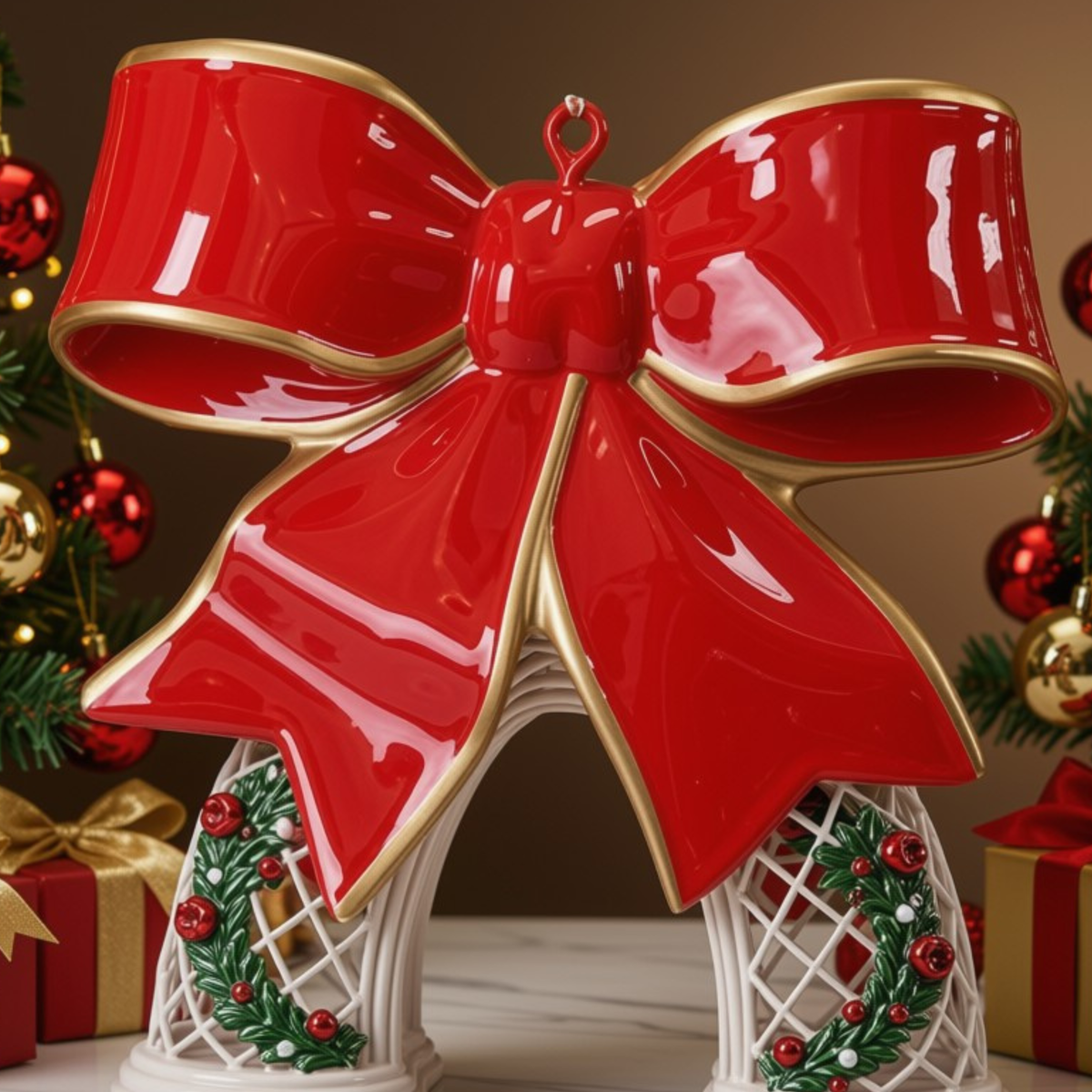 Laço Gigante Shopping 45cm*45cm45cm/Peso: 25 kg e Decoração Natalina para Shopping