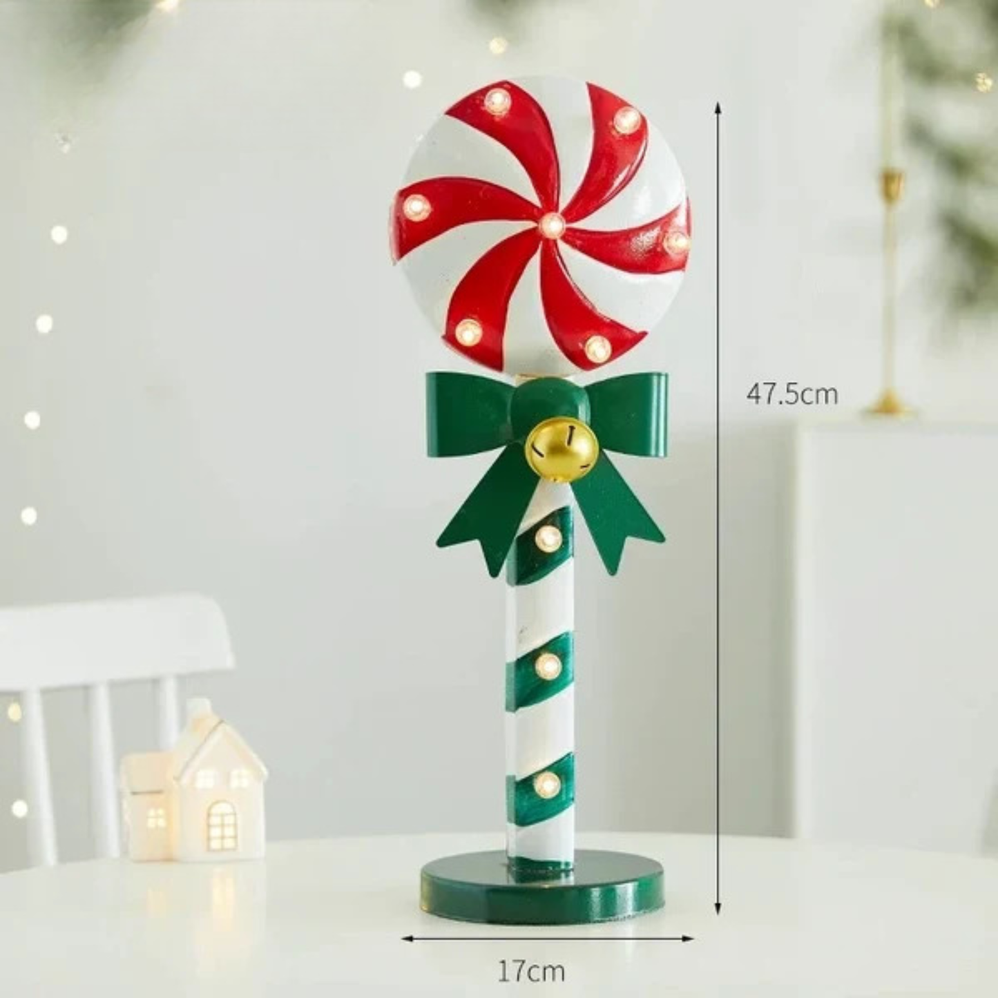 Bengala Iluminada Shopping Enfeite de Bengala Doce Iluminado, Decoração Bengala Doce