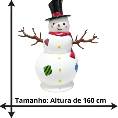 Boneco de Neve Gigante Decoração de Natal Shopping Figura de Natal Luminosa para Piso