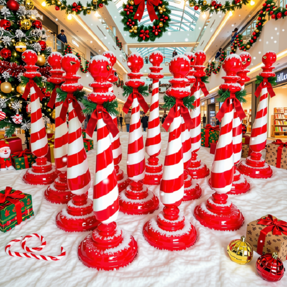 Guarda-Corpo Natalino Decoração de Natal para Shopping Escultura de Fibra de Vidro Natal
