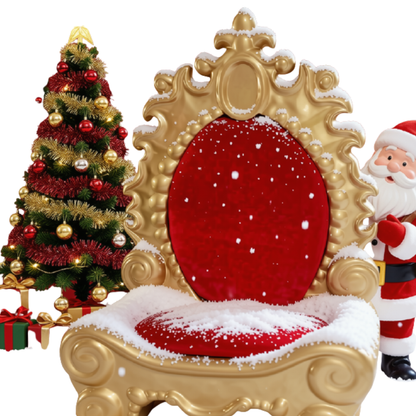 Trono Natalino para Shopping Cadeira Trono de Natal Poltrona Natalina Papai Noel Camurça