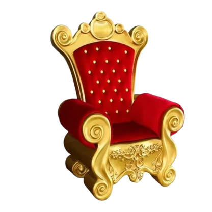 Cadeira de Trono de Natal para Shopping e Poltrona Trono Cadeira Papai Noel Natal Camurça