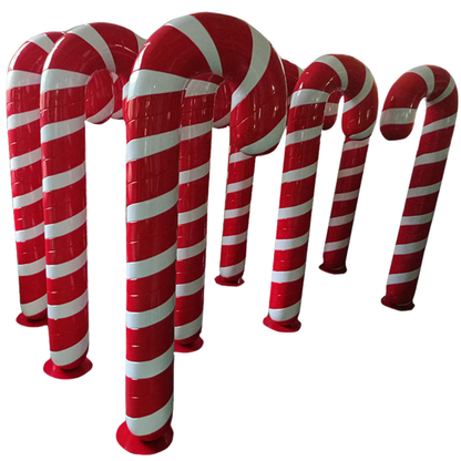 Bengala de Natal Gigante de Fibra de Vidro Pirulito Gigante para Shopping Cenário Natalino